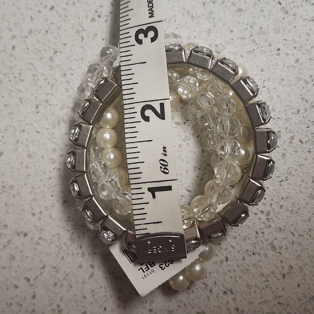 Maurices 5 Tier Faux Pearl and Gem Beaded Fashion Bracelets - Picture 7 of 7